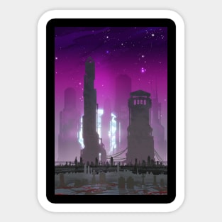 Cyberpunk City Towers - Monuments Sticker